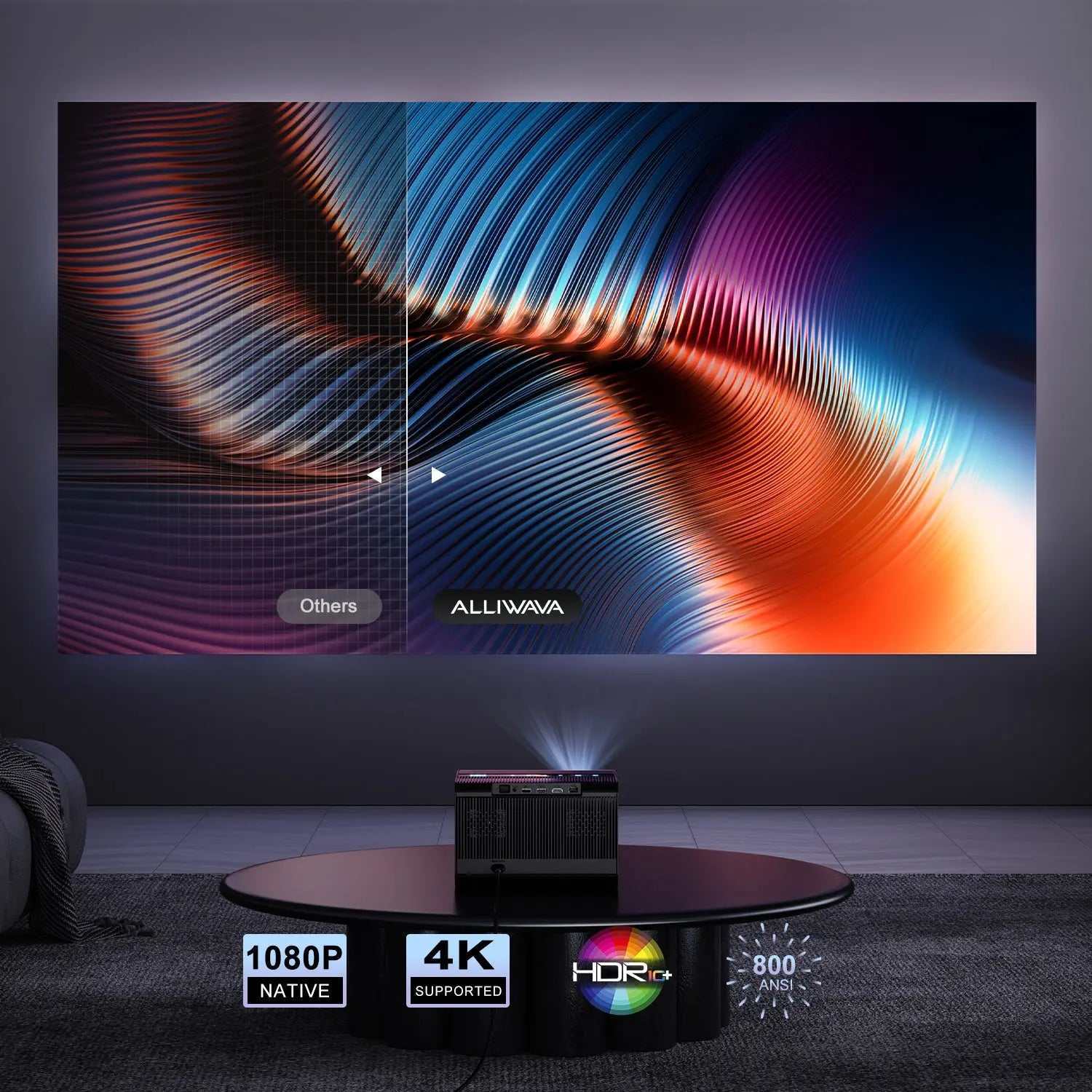 Alliwava PR850 Projector-Smart Projector|4K Projector